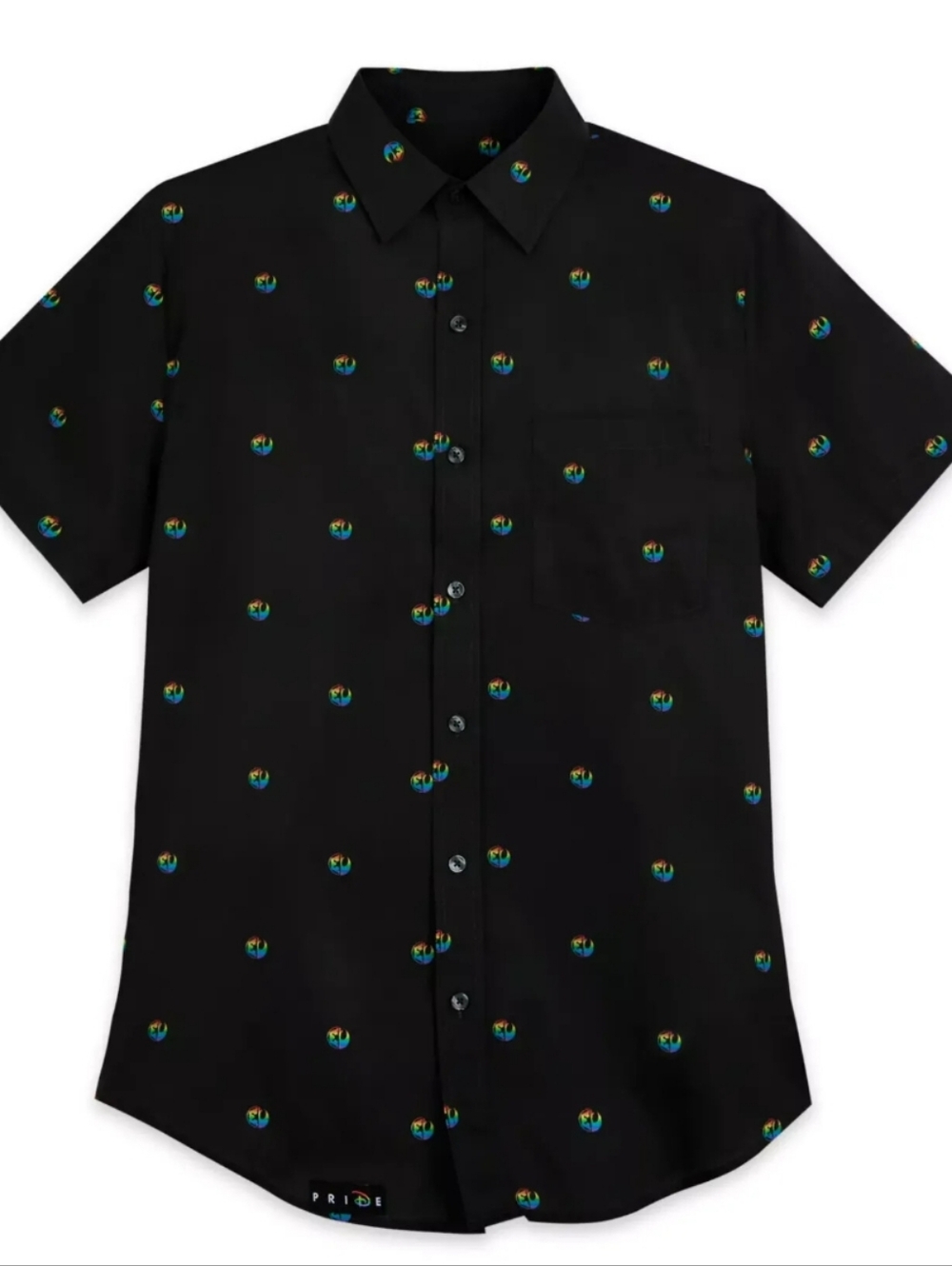 Disney Star Wars Pride Woven Camp Button Down Shirt Rainbow L? see pics *Read*